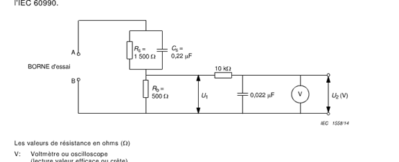 आईईसी 60335-1 अनुच्छेद 13 बिजली आपूर्ति क्षमता स्पर्श करंट माप सर्किट चित्र 4 0